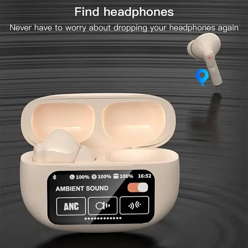 ANC+ENC Bluetooth Earbuds with Touch Screen